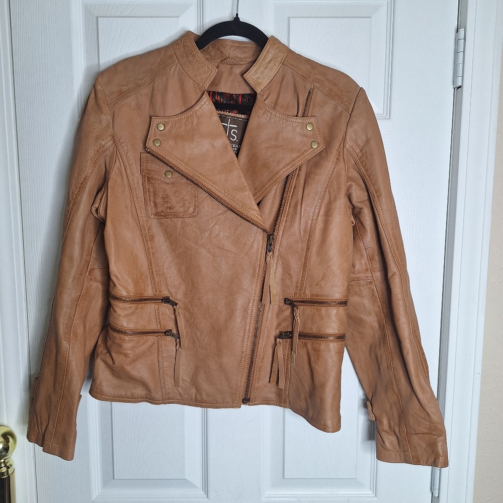 STS Ranchwear Tan Leather Moto Jacket